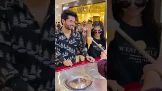 Cute couple at packages mall lahore Pakistan Istanbul dondurma turkish Icecream