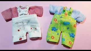 como hacer ropa para muñecas de trapo que se saca y se pone, mono y camisa - doll clothes