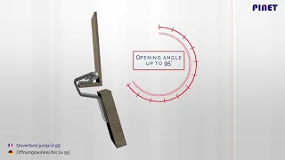 Spring loaded concealed hinges - 95° opening