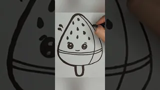 Draw a Watermelon Ice-cream for kids and toddlers#icecream #shorts #viral #abcd #viral #drawing #art