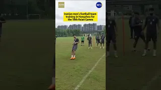 Iranian men's football team training for the 19th Asian Games