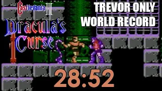 [World Record] Castlevania III: Dracula's Curse Trevor Only Speedrun 28:52
