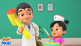 Doctor Doctor Song, डॉक्टर डॉक्टर, Rang Birangi Gubbare Song + Baby Hindi Rhymes by Golu Molu