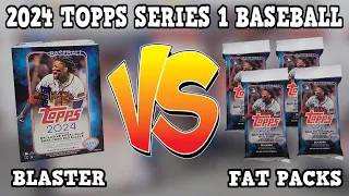 2024 Topps Series 1 Baseball Blaster Box VS 4 Fat Packs! Which is BETTER?!