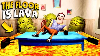 The Floor Is Lava IN HELLO NEIGHBOR!!! | Hello Neighbor Gameplay (Mods)