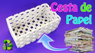 Manualidades: Cesta de papel periódico (Reciclaje) Ecobrisa DIY