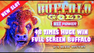 🔥 NEW 🔥 Buffalo Gold Max Power Huge Win 38 Bonus Free Spins Aristocrat Slot Machine Aria Las Vegas