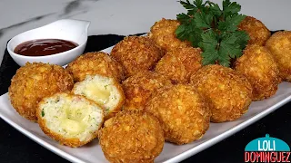 Bolitas de arroz frito y rellenas de queso, receta fácil 🤩- Loli Domínguez - Recetas de comida