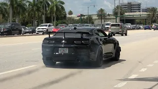 CRAZY EXITS From CARS AND COFFEE PALM BEACH! | Cops, Burnouts, Drifting, Accelerations, and MORE