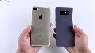 SAMSUNG Note 8 vs iPhone 7 Plus Speed Test & Ram Management | 2021