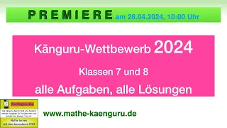 🦘 Känguru 2024 🦘 Klasse 7 und 8 | alle Aufgaben, alles Lösungen | gemeinsame Premiere zum Austausch