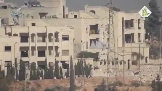 Уничтожение пулеметной точки ИГИЛ из ПТРК Малютка в Пальмире.