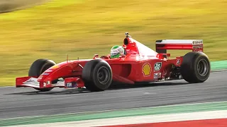 Ferrari F2001 F1 V10 at Mugello Circuit: Accelerations, Fly Bys & Sound!