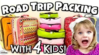 Packing for a FAMILY ROAD TRIP with FOUR KIDS 🚙 Packing and Car Organization HACKS