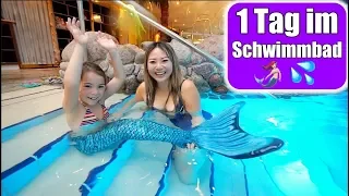 Clara wird Meerjungfrau 🧜🏻‍♀️ Wasserrutsche! 1 Tag im Schwimmbad | Familienleben VLOG | Mamiseelen