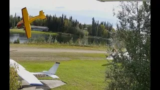 Mid-air collision between a Cessna A185F Skywagon and Piper PA-18-150 Super Cub in Fairbanks, AK: