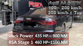 2020 Audi A8 60 TDI | RSA Stage1 | 100 - 200 Acceleration | 300 km/h + Top Speeed Run | 460hp 1100NM