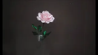 Making a Rose flower from satin ribbons 2Делаем цветок Роза из сатиновых лент 2