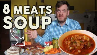 Hearty Solyanka (Settler) Soup Made with 8 MEATS! Easy Latvian Kitchen Recipe.