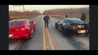 Camaro ZL1 VS C7 Z06 #camarozl1 #corvette #supercharged #chevy #horsepower