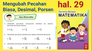 Kunci jawaban matematika kelas 4 SD hal. 29| Ayo mencoba|Pecahan campuran, persen @GUcilchaNEL1964