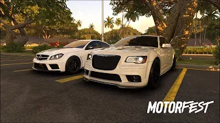 THE CREW MOTORFEST: ENGINE SWAPPED CHRYSLER 300 & AMG C63 IN TRAFFIC *INSANELY LOUD*