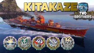 Destroyer Kitakaze on map Two Brothers, 197k damage - World of Warships