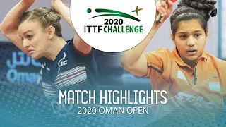 De Nutte Sarah vs Chitale Diya Parag | 2020 ITTF Oman Open Highlights (R32)