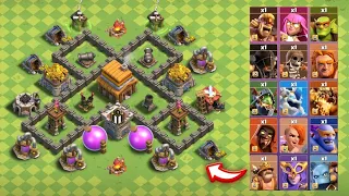 1x Super Troops VS Max Townhall 4  -Clash of Clans