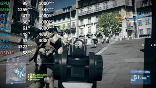 Athlon 200GE Asrock Overclocking Test - Battlefield 3 - Gameplay Benchmark