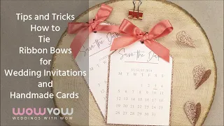 How to tie pretty ribbon bows for DIY invitations & cards.