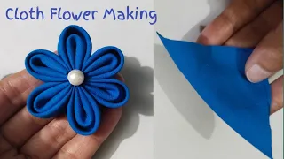 Diy: How to make an adorable fabric flower in just 2 minutes! Easy Tricks Fabric Flowers Making