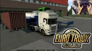 Scania Streamline Topline - Cement delivery - Euro Truck Simulator 2 | Logitech g29 gameplay