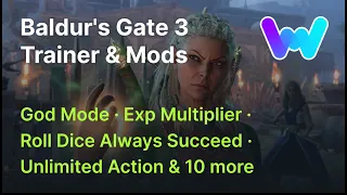 Baldur's Gate 3 Trainer +14 Mods (God Mode, Edit Stats, Unlimited Exp & 11 More)