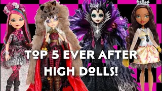 MY TOP 5 FAVORITE EVER AFTER HIGH DOLLS OF ALL TIME | Tier lists with Lizzie
