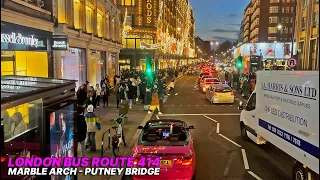 Explore London by night: Double decker bus ride from Marble Arch in Central London - Bus Route 414 🚌