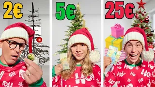 2€ vs 5€ vs 25€ para montar FIESTA DE NAVIDAD / Desafío de presupuesto