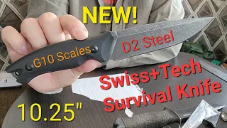 New Swiss+Tech Survival knife Takes a Beating! 10.25" D2 Steel Workout.