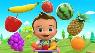 Learn Colors & Fruits Names for Children with Little Baby Fun Play Cutting Fruits Toy Train 3D Kids