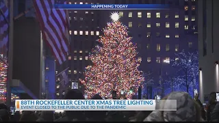 Rockefeller Center Christmas Tree turns on, with virus restrictions