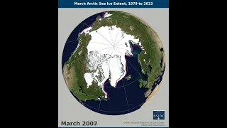 March Arctic Sea Ice Extent 1979 to 2023