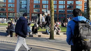 17:25 on 3rd April 2021 Piccadilly Gardens Manchester England UK