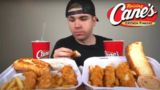 First time Eating Raising Cane’s Mukbang! Tenders + 22oz Cup of Sauce ..Hype?!