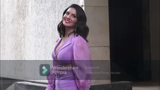 Sunny Leone Looks Gorgeous In Purple Dress