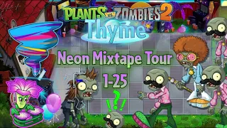 Disco Zombie with Backup Dancer army in a night and day Neon Mixtape Tour 1-25 | PvZ 2 Thyme
