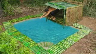 Unbelievable! Build Underground Swimming Pool and Bamboo Pool Around Underground House