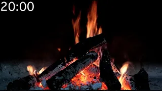 20 MINUTE TIMER:  NO MUSIC with ALARM | CALMING CAMPFIRE