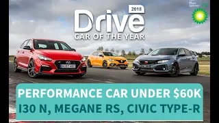 Best Performance Car Under $60k 2018, Hyundai i30 N, Renault Megane RS, Honda Civic Type-R