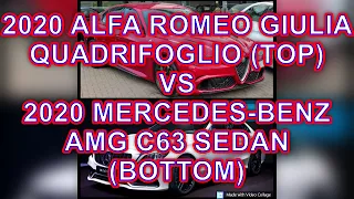 2020 Alfa Romeo Giulia Quadrifoglio vs 2020 Mercedes-Benz AMG C63 Sedan - Comparison on Paper