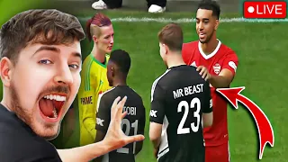 Mr Beast Playing Football Sideman Vs Youtube Shorts ! Live Charity Match #ksi #mrbeast#karl #speedy